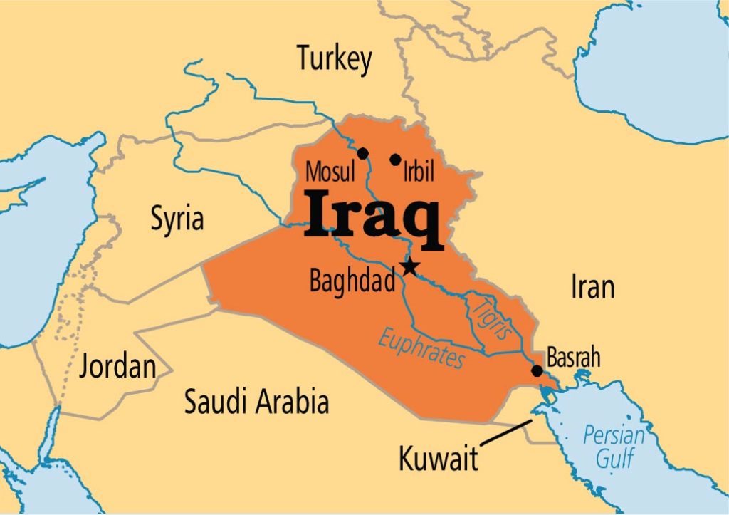 mappa dell'iraq